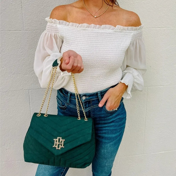 Green Quilted Crossbody