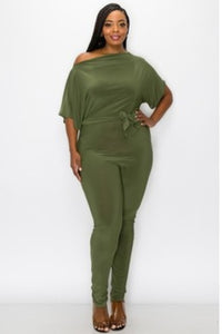 Plus Size Knit Easy Wear Jumpsuit