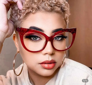 Red Oversized Cateye Frames