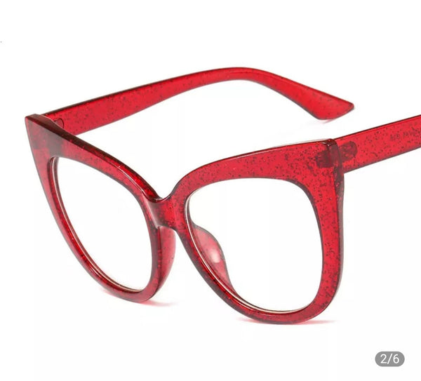 Red Oversized Cateye Frames