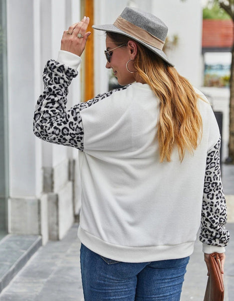 Leopard Print Patchwork Top