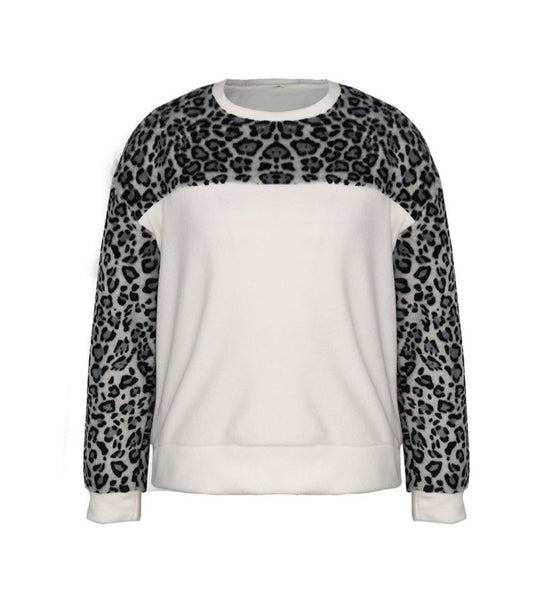 Leopard Print Patchwork Top