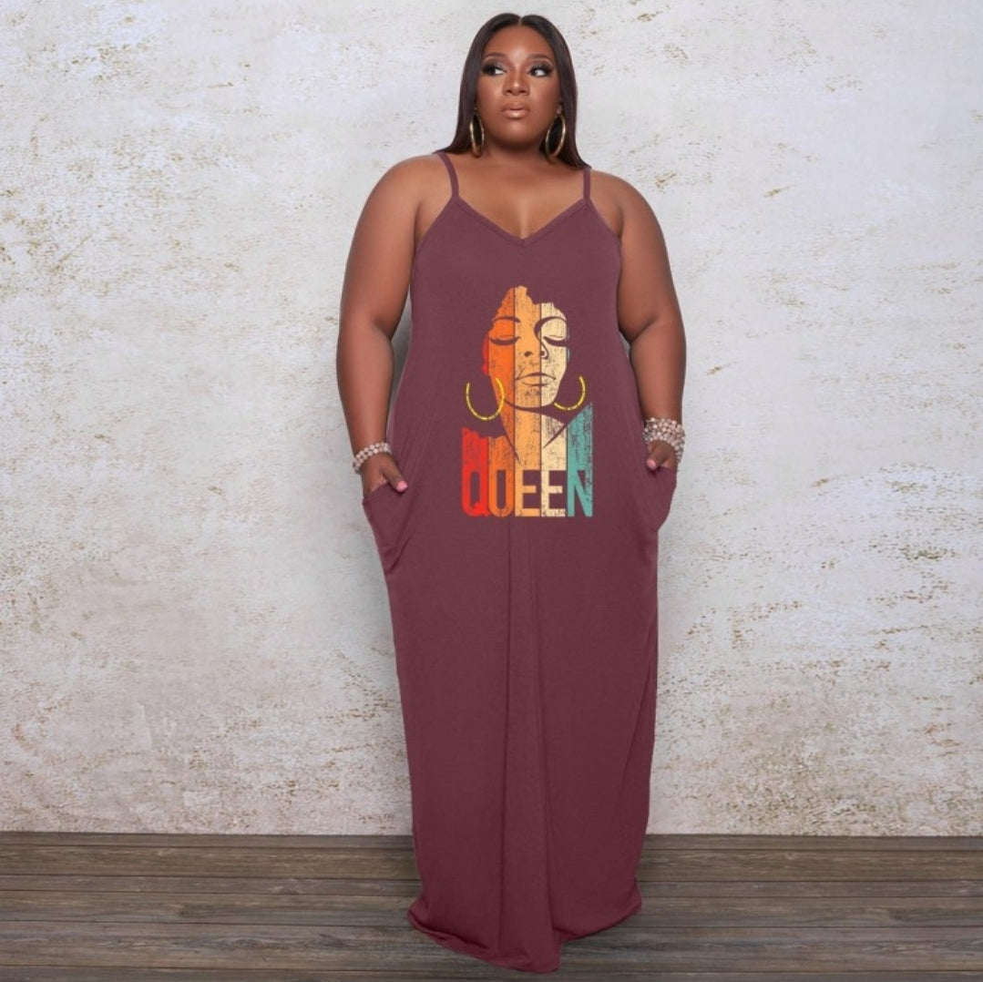 Queen Graphic Maxi Dress