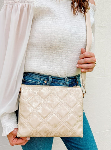 Quilted Gold Crossbody
